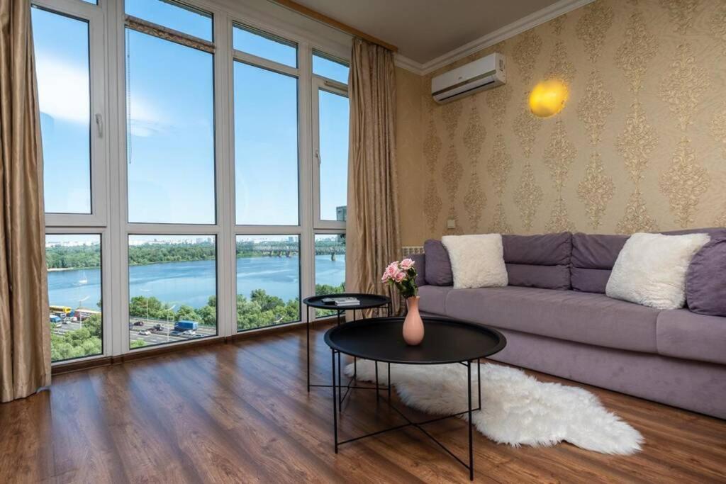 With Crazy Panoramic View Of The Dniepr Kyiv
